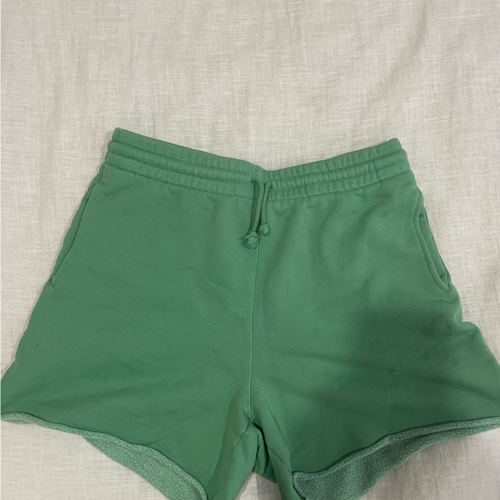 Aritzia TNA Green Athletic Shorts with Elastic Waistband and Drawstring